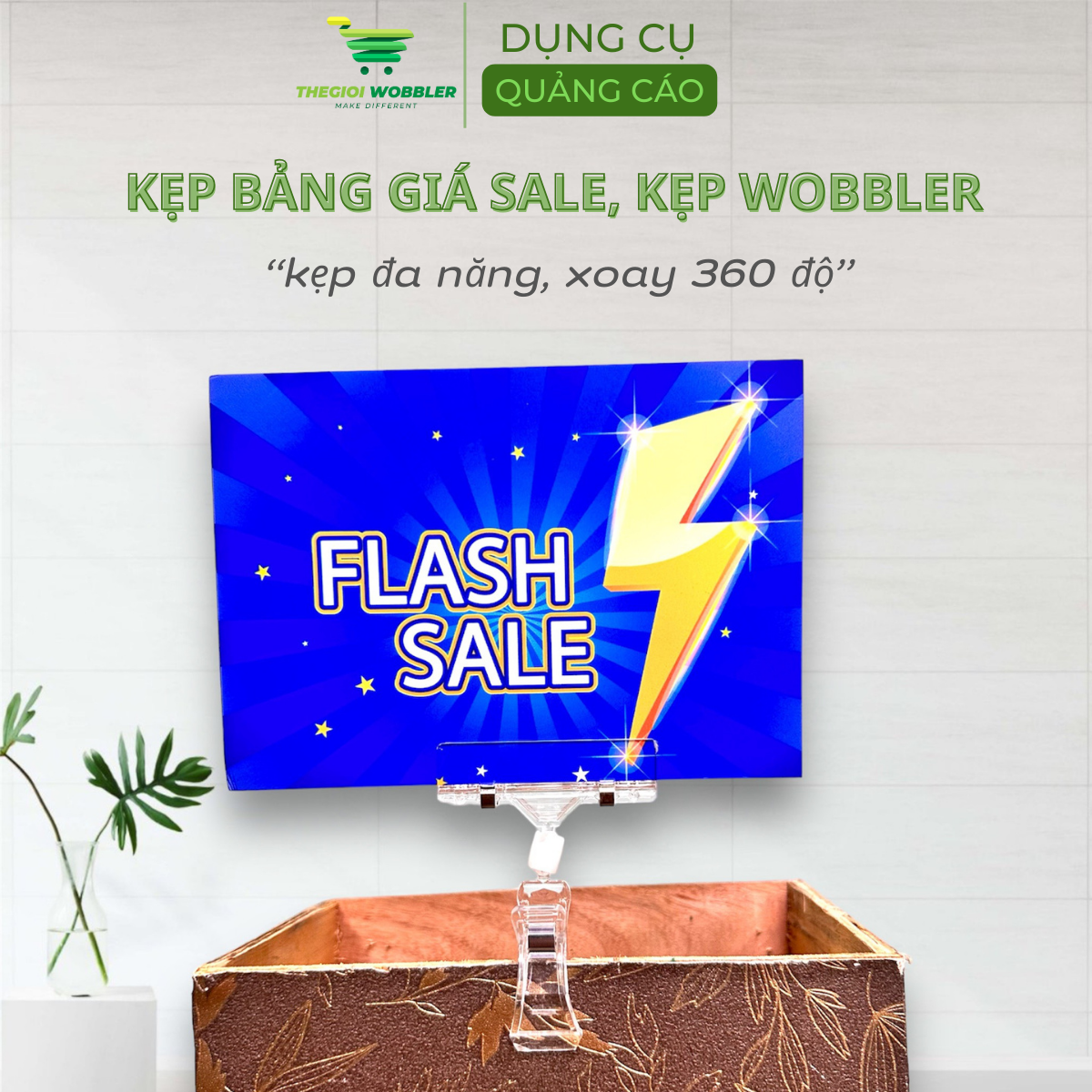 Kẹp bảng giá sale, kẹp wobbler, kẹp thẻ giá siêu thị thegioi wobbler xoay 360 độ (11)