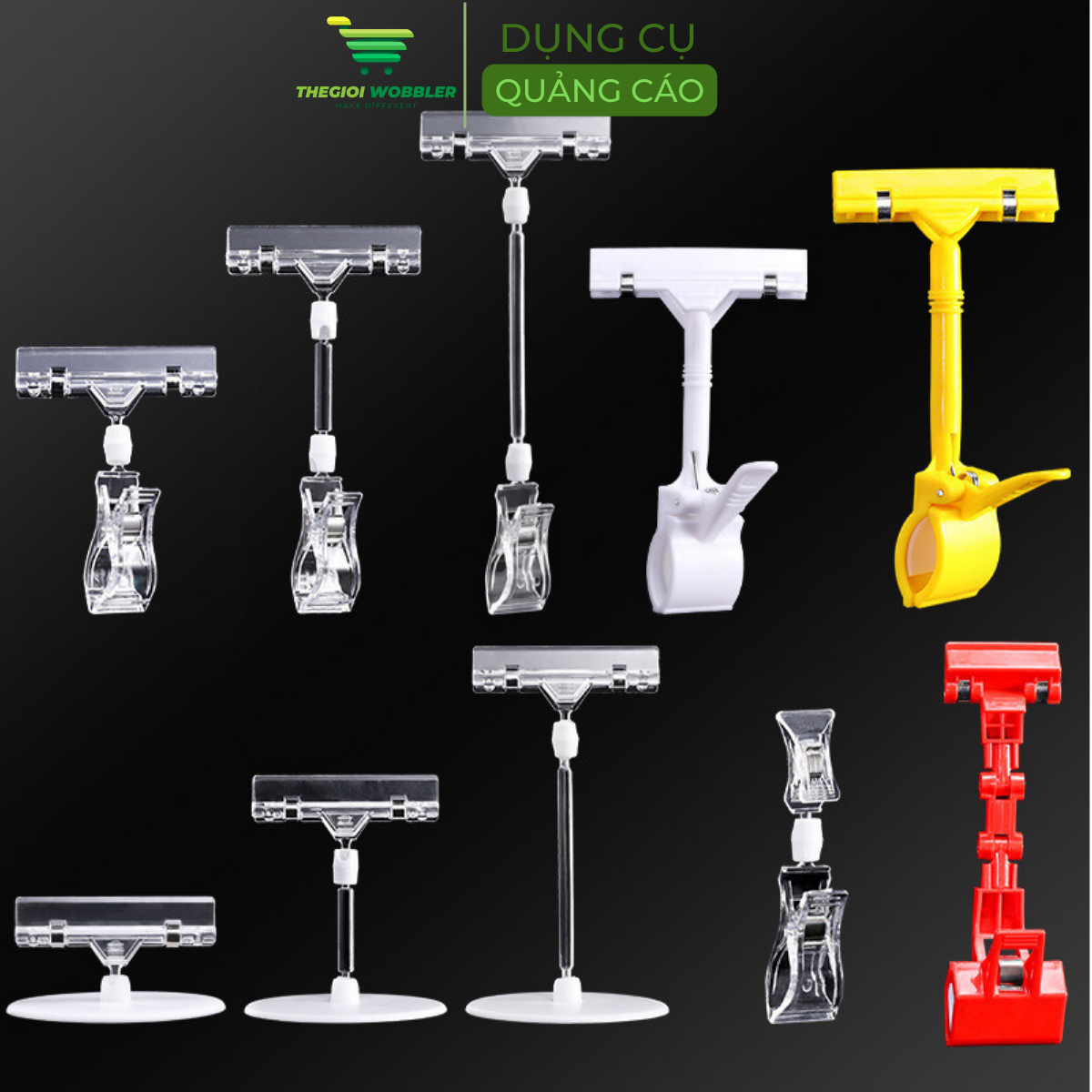 Kẹp bảng giá sale, kẹp wobbler, kẹp thẻ giá siêu thị thegioi wobbler xoay 360 độ (7)