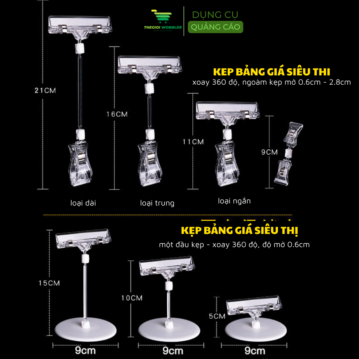 Kẹp bảng giá sale, kẹp wobbler, kẹp thẻ giá siêu thị thegioi wobbler xoay 360 độ (8)