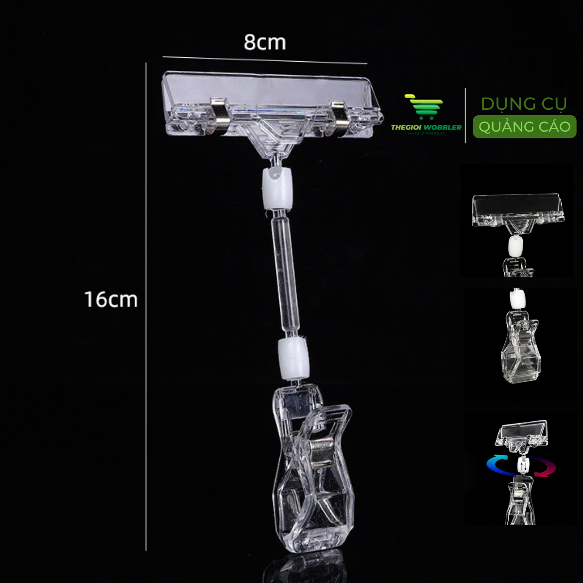 Kẹp bảng giá sale, kẹp wobbler, kẹp thẻ giá siêu thị thegioi wobbler xoay 360 độ (9)