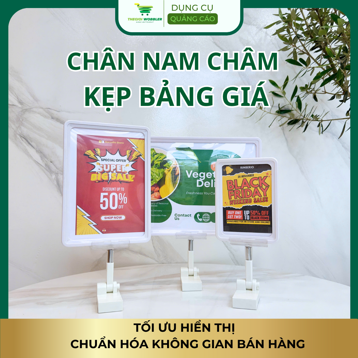 Chân đế nam châm kẹp bảng giá, khung bảng giá siêu thị, kẹp khung nhựa POP, kẹp bảng khuyến mãi , Thegioiwobbler, đa năng kẹp được nhiều size bảng giá khá (3)