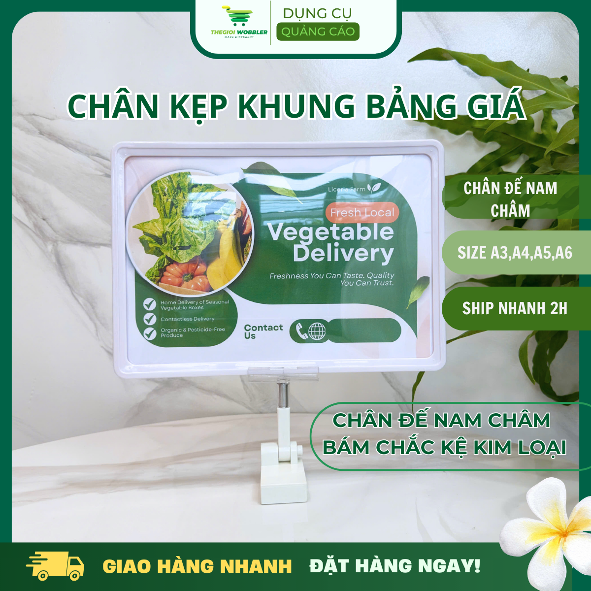 Chân đế nam châm kẹp bảng giá, khung bảng giá siêu thị, kẹp khung nhựa POP, kẹp bảng khuyến mãi , Thegioiwobbler, đa năng kẹp được nhiều size bảng giá khá